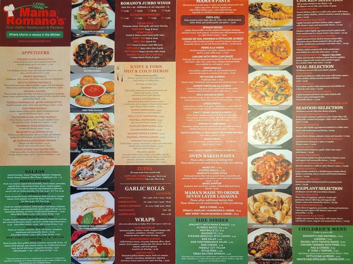 Mama Romanos Menu - Image 4
